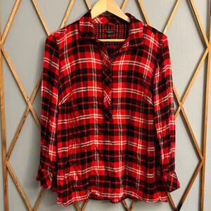 Talbots Flannel Popover Blouse